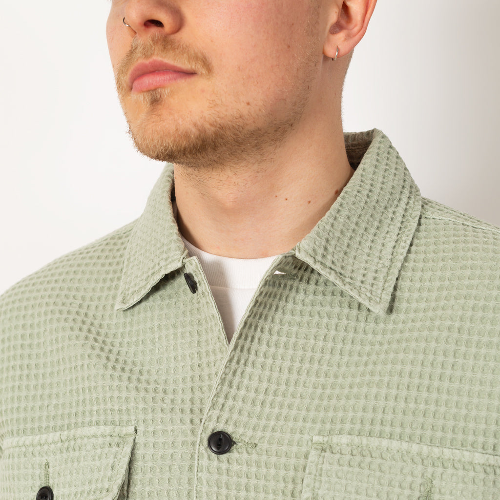 Waffle Button Front Shirt - Stone
