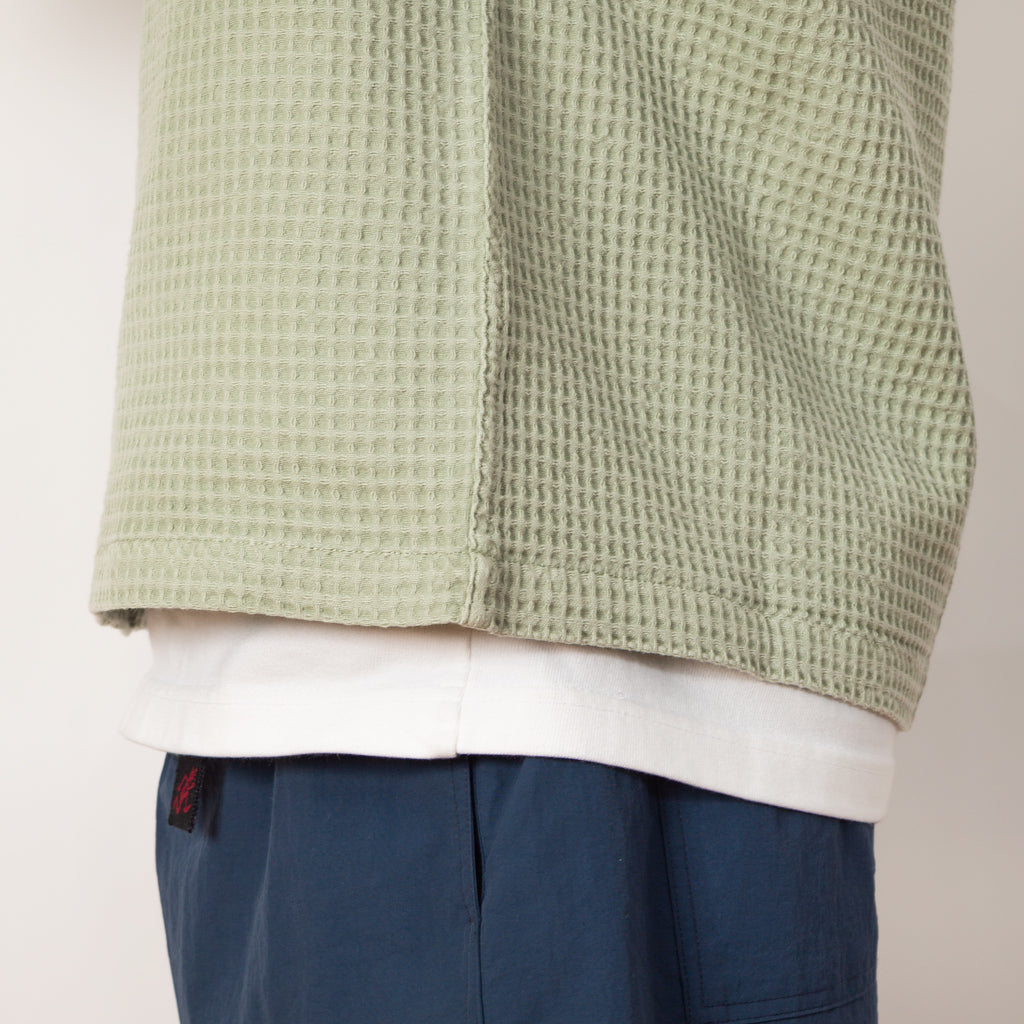 Waffle Button Front Shirt - Stone