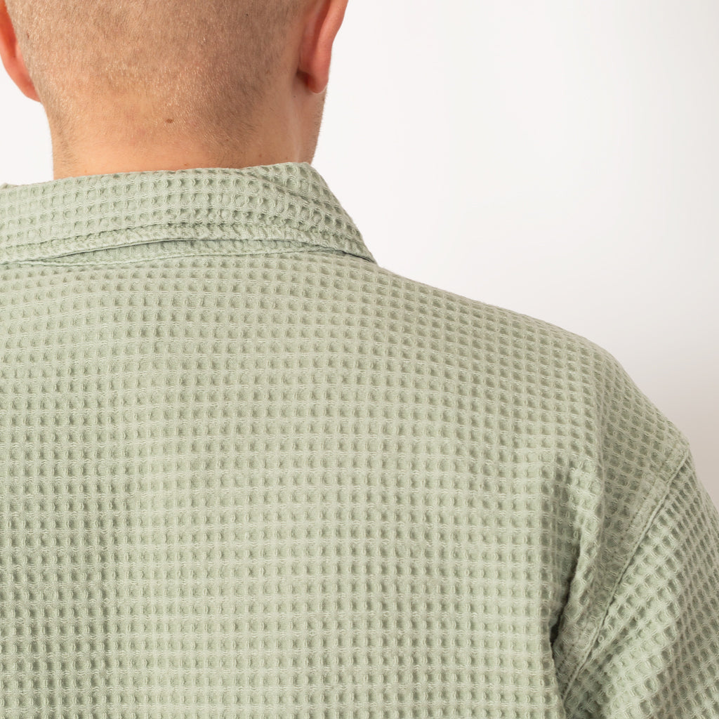 Waffle Button Front Shirt - Stone