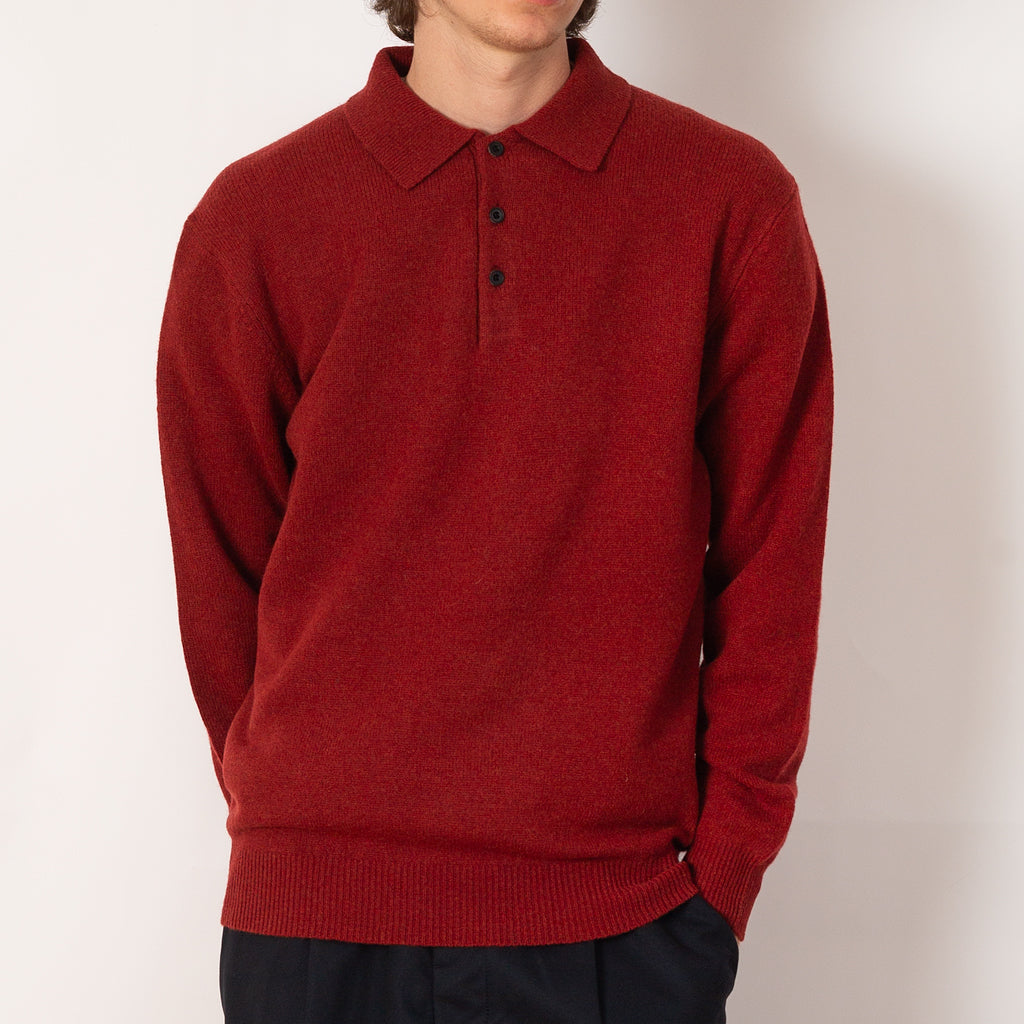 Knit Polo 9G - Burgundy