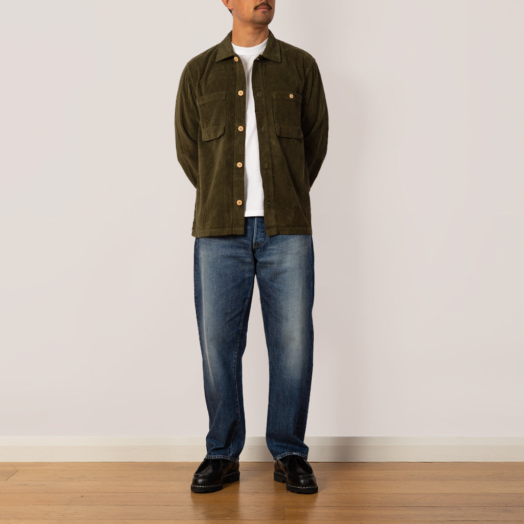 Patch Overshirt - Olive Chunky Cord