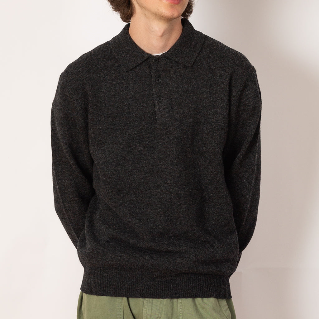 Knit Polo 9G - Charcoal