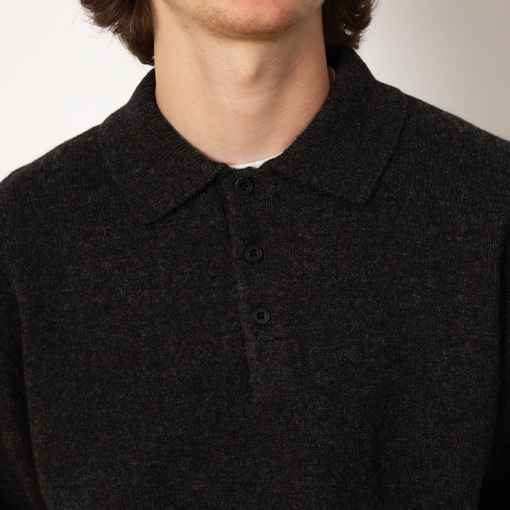 Knit Polo 9G - Charcoal