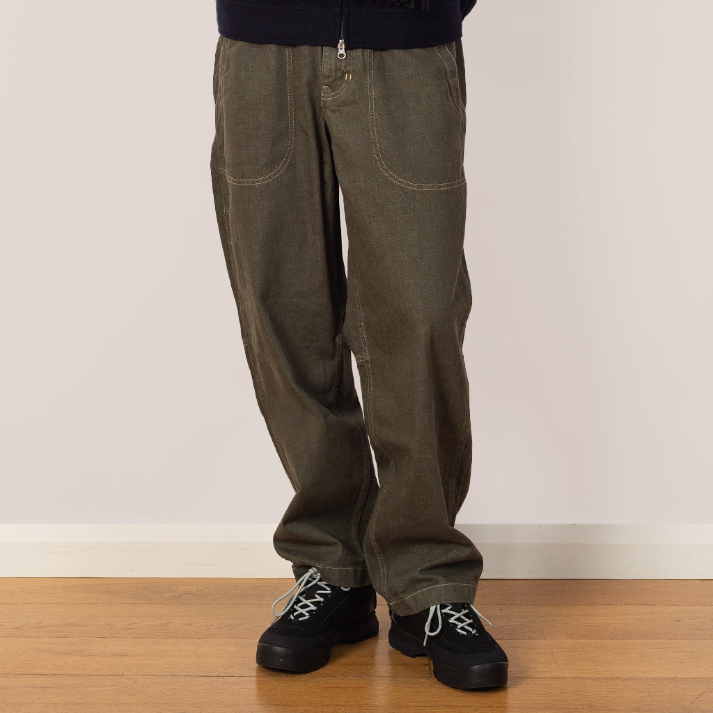 Japanese Slub Denim Pant - Dark Sage