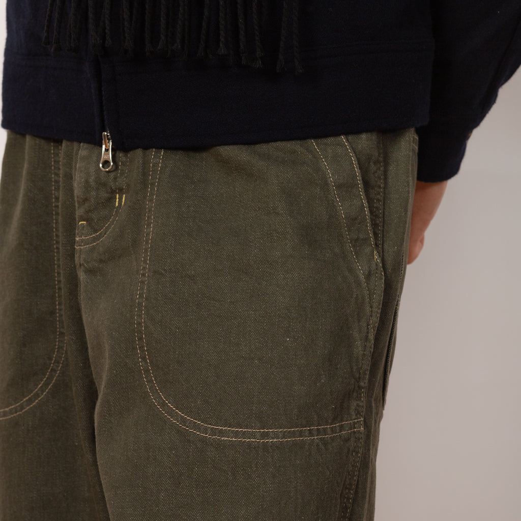 Japanese Slub Denim Pant - Dark Sage