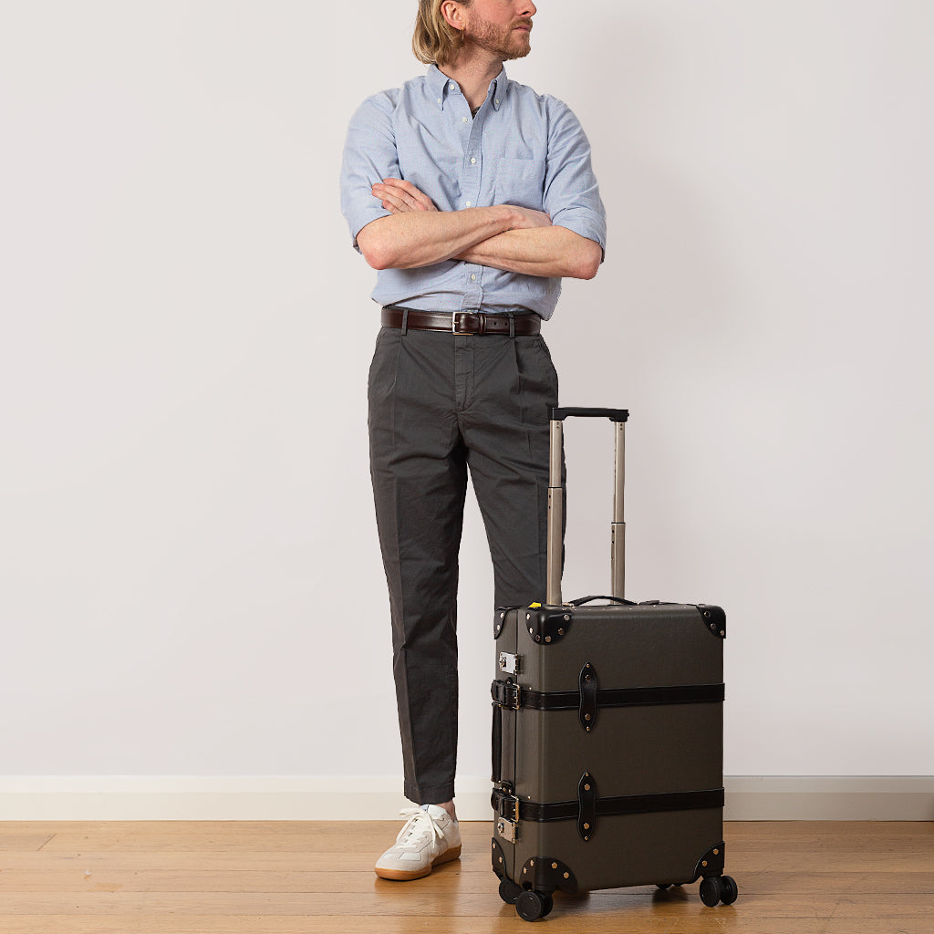 Centenary Four Wheel Carry-On Case - Charcoal/Black/Chrome