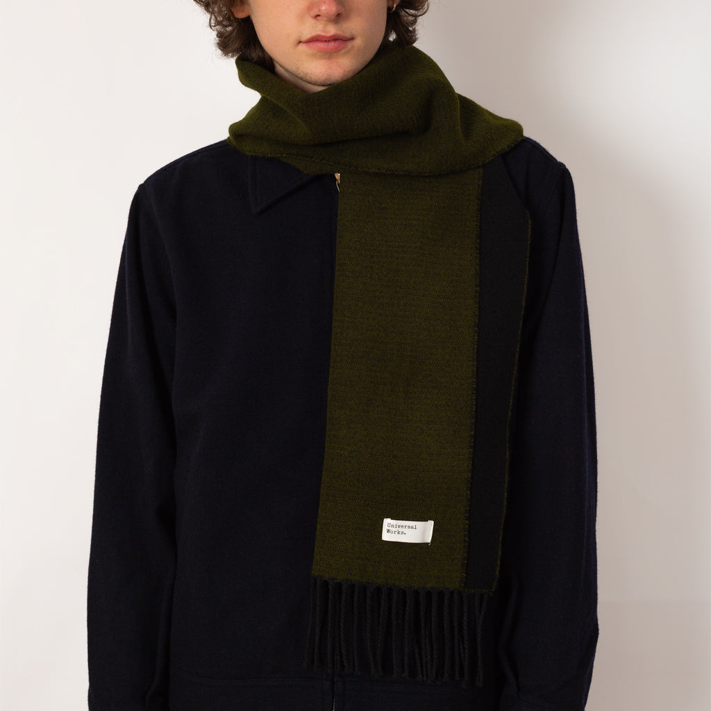 Double Faced Scarf - Green Black