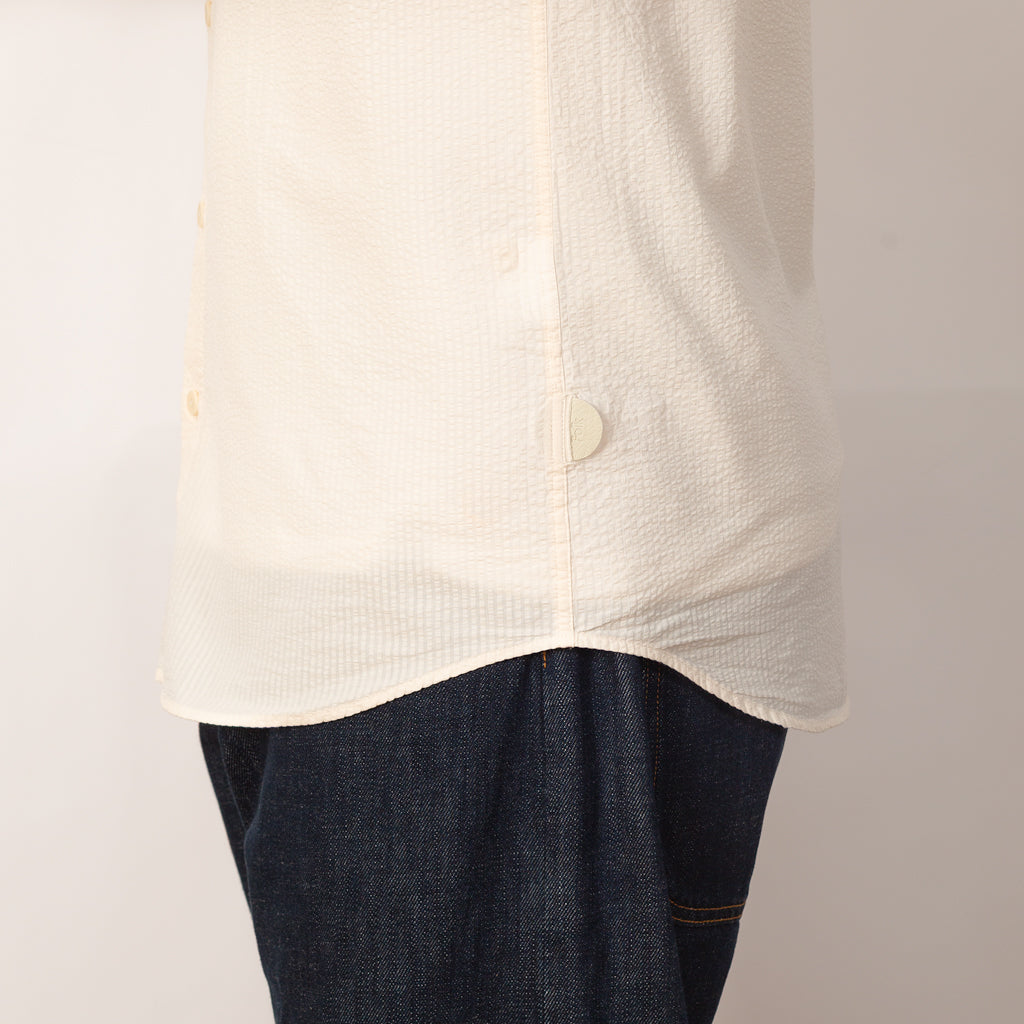 Relaxed Fit Shirt - Ecru Seersucker