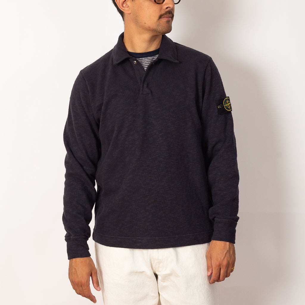 One Button Polo - Ink - V0026