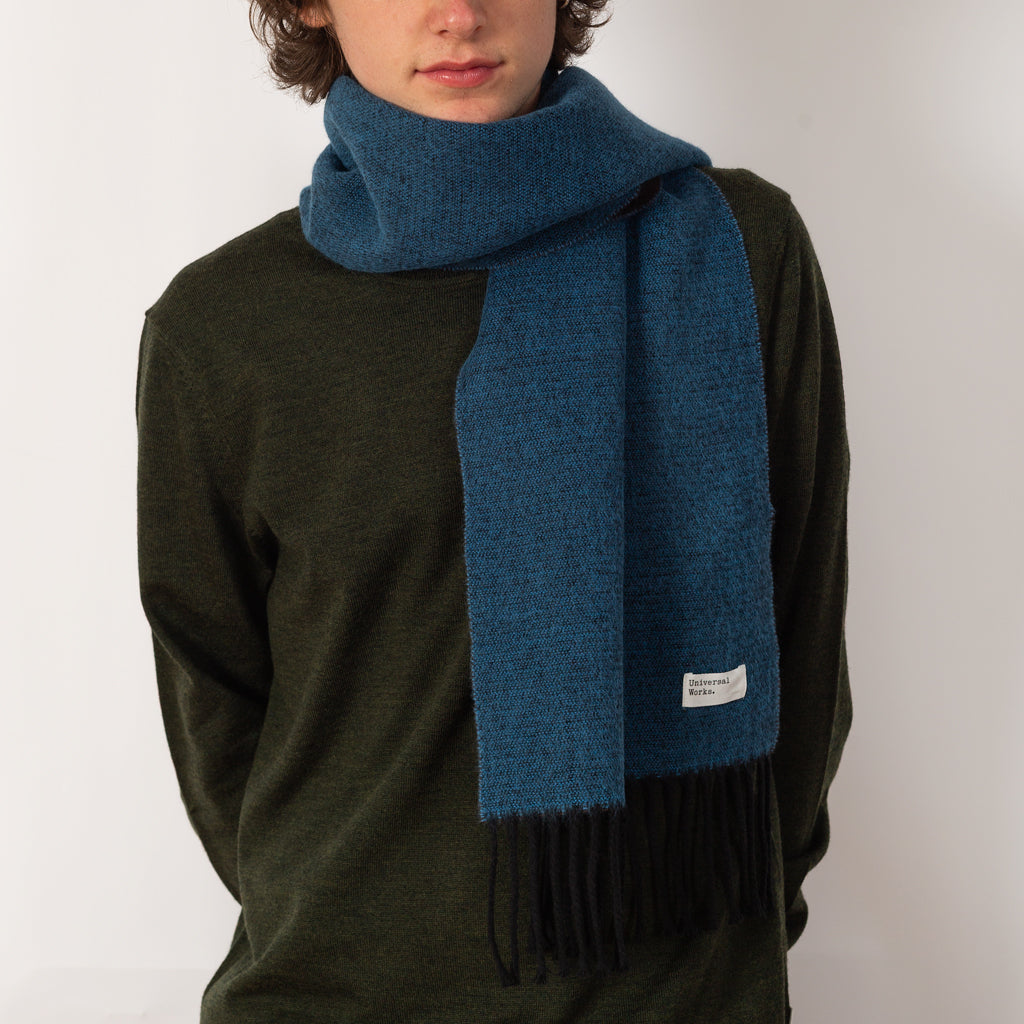Double Faced Scarf - Blue Brown