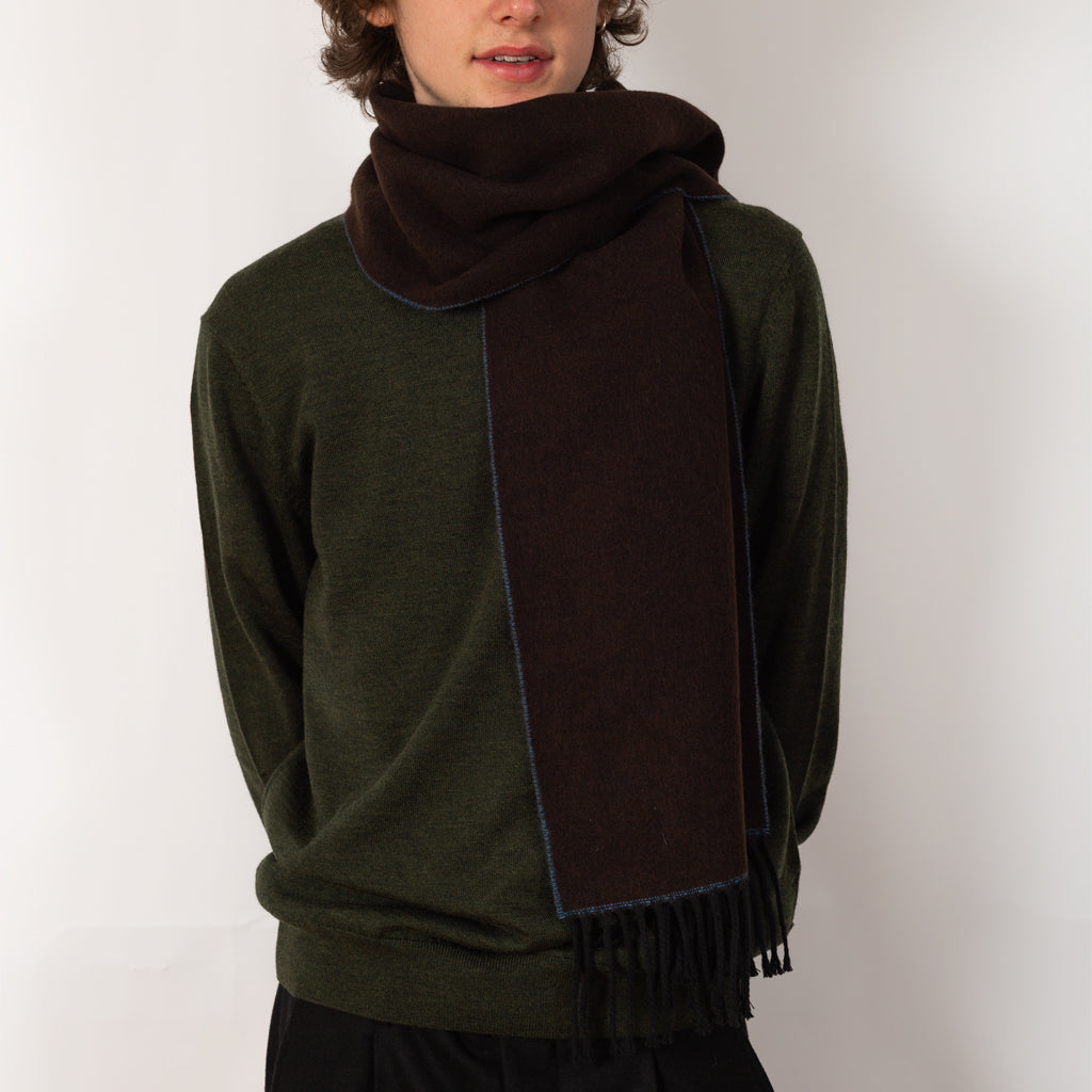 Double Faced Scarf - Blue Brown