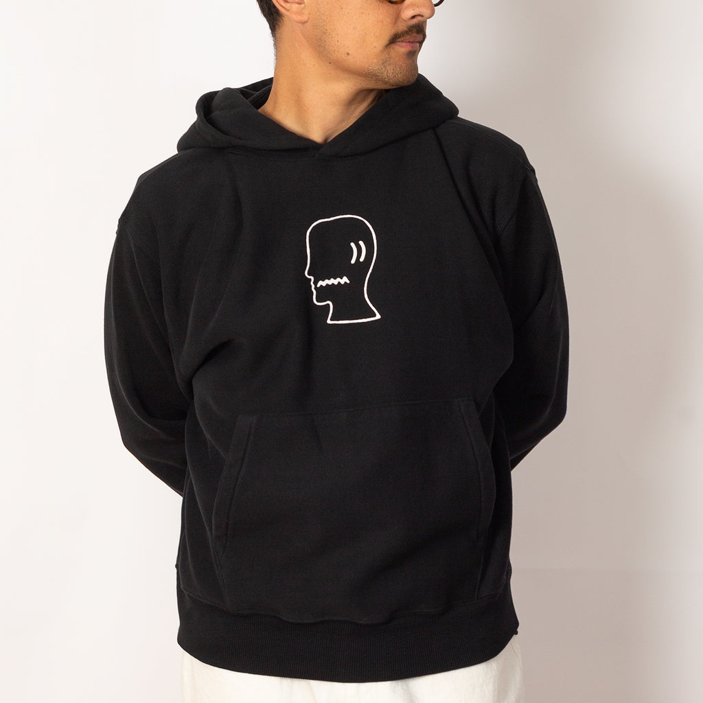 BRAIN DEAD LOGO HEAD HOODIE - Black
