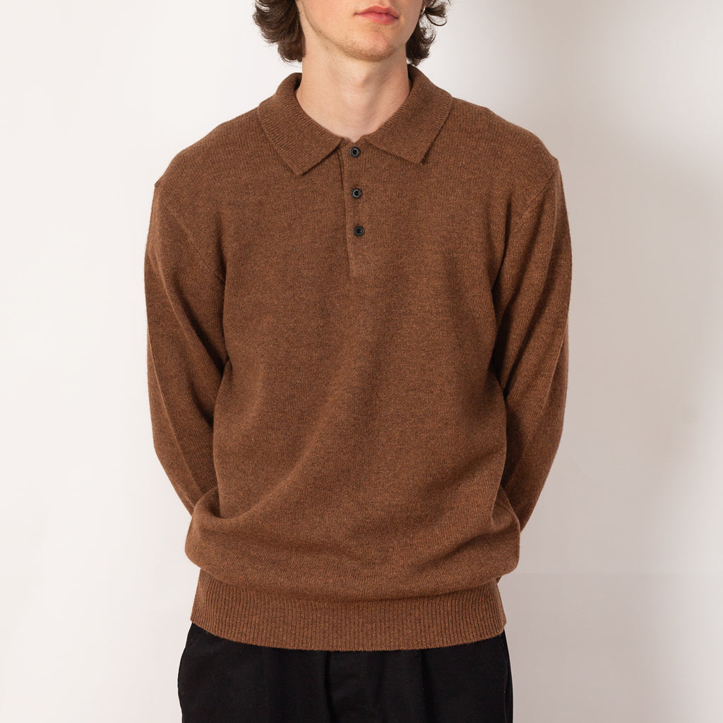 Knit Polo 9G - Brown