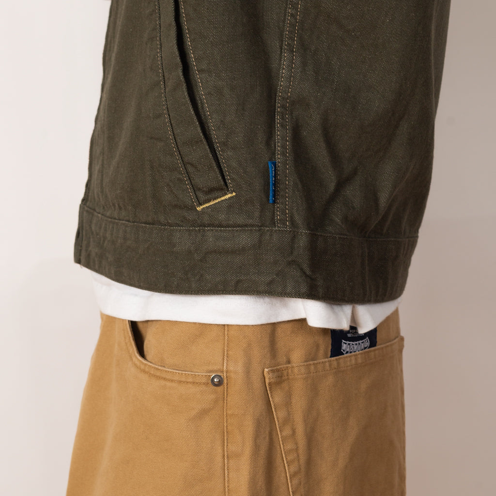 Japanese Slub Denim Jacket - Dark Sage