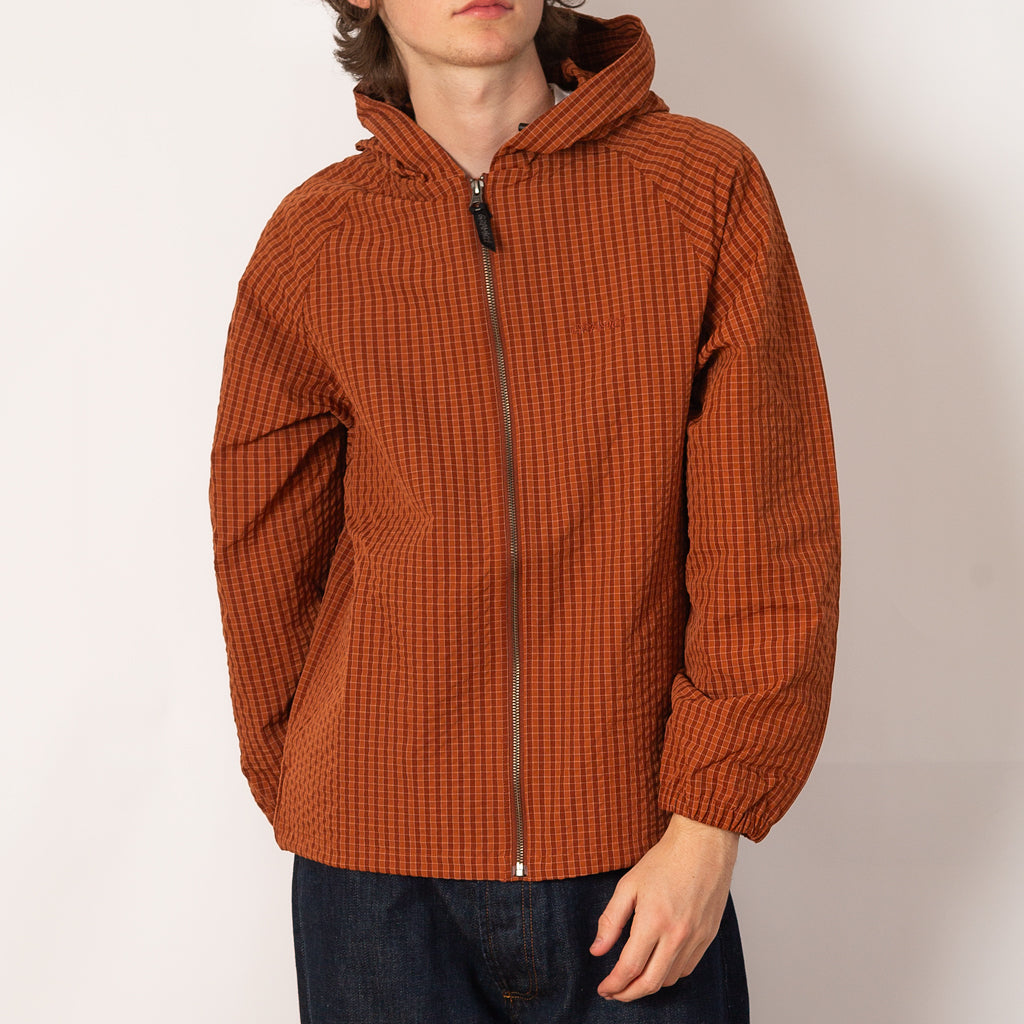 Northside Plaid Hooded Jacket - Brick