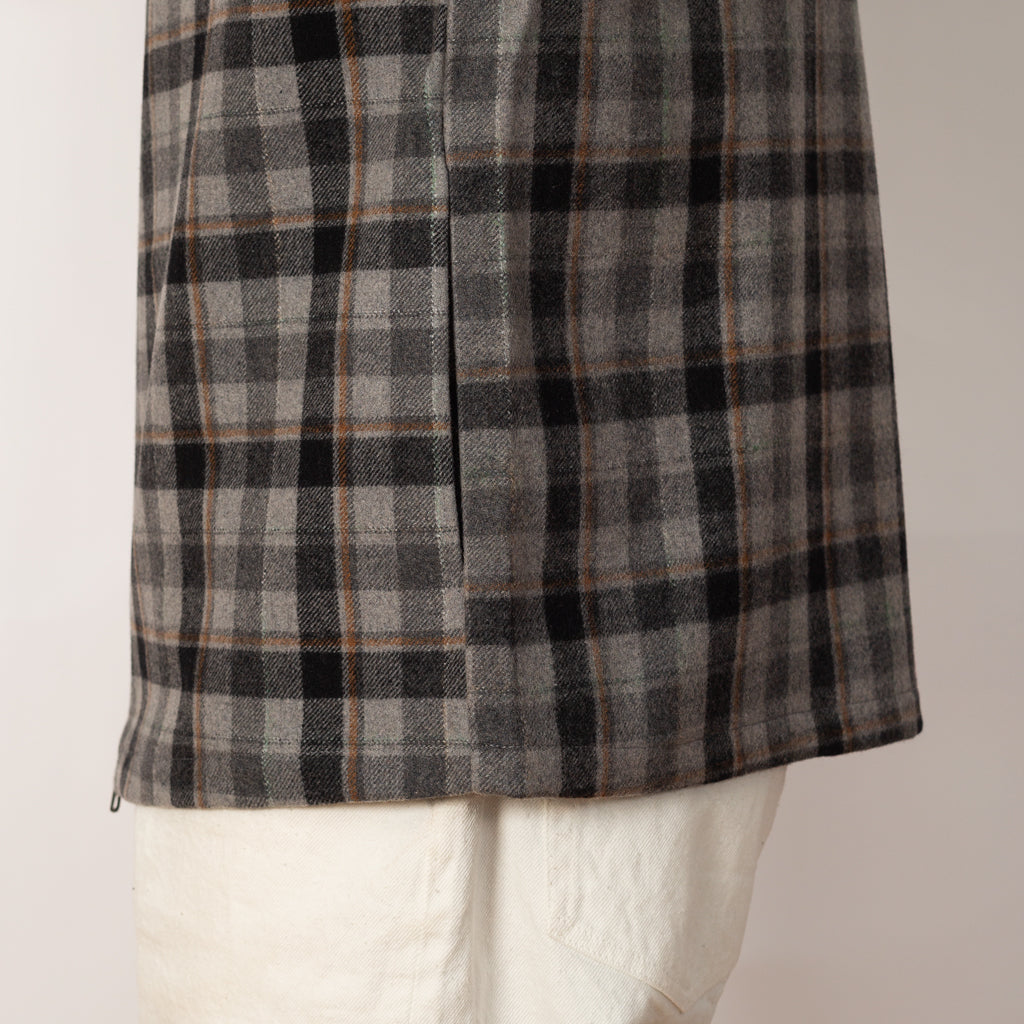 Zip Shirt - Charcoal Plaid