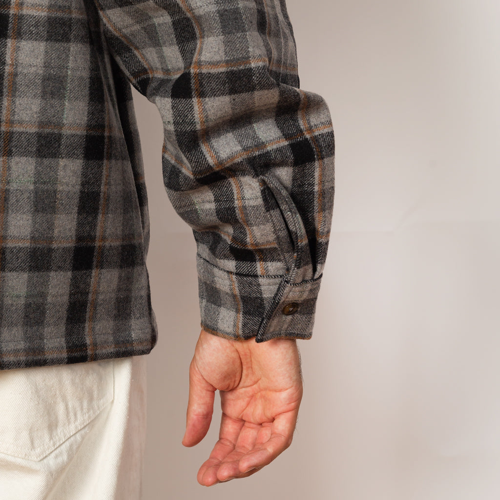 Zip Shirt - Charcoal Plaid
