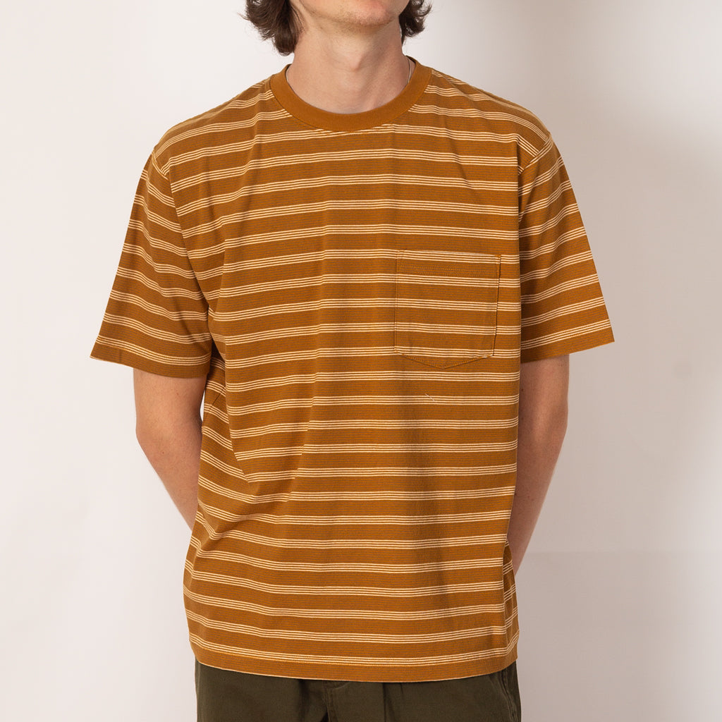 Pocket Tee Pin Stripe - Light Brown