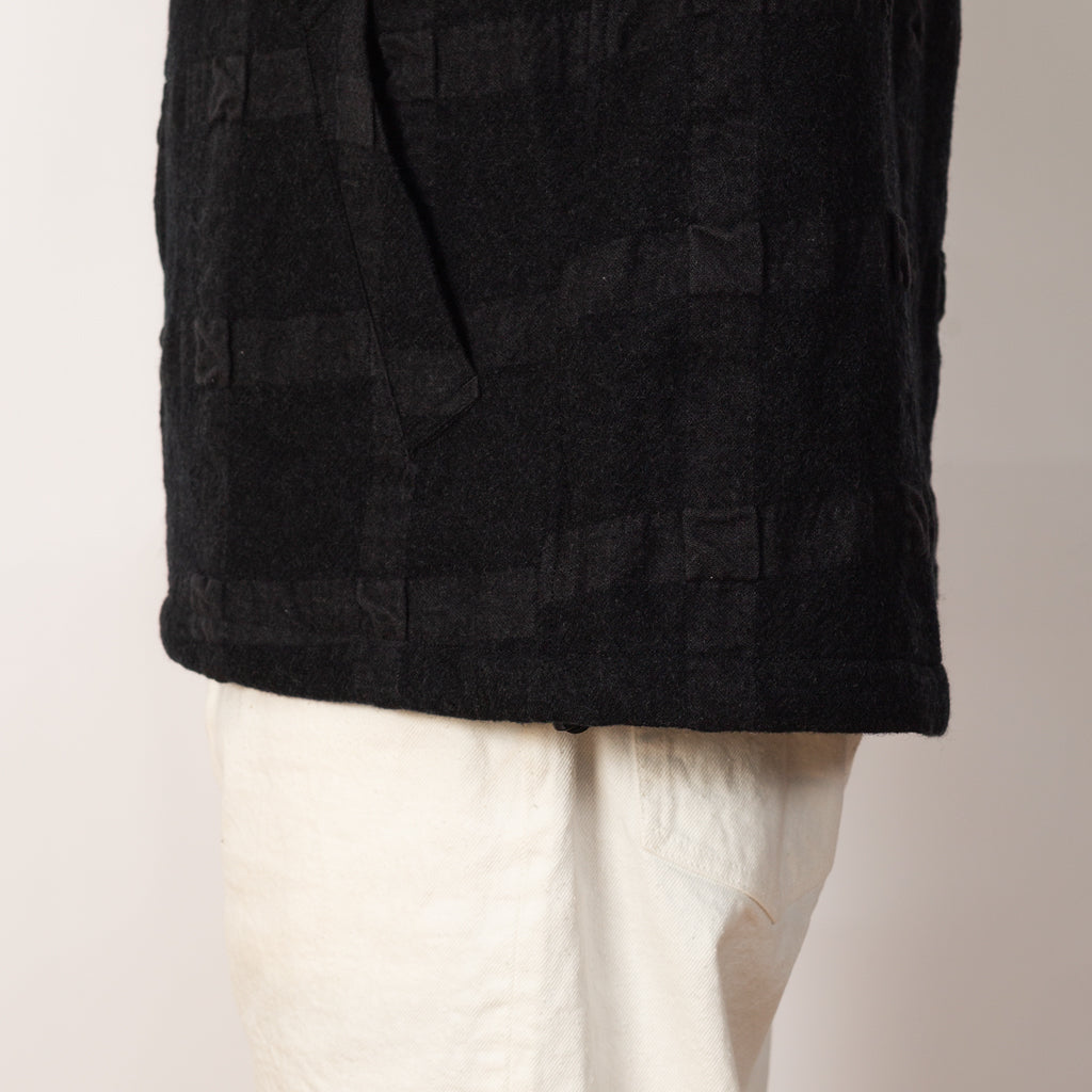 Check Zip Up Short Jacket - Charcoal