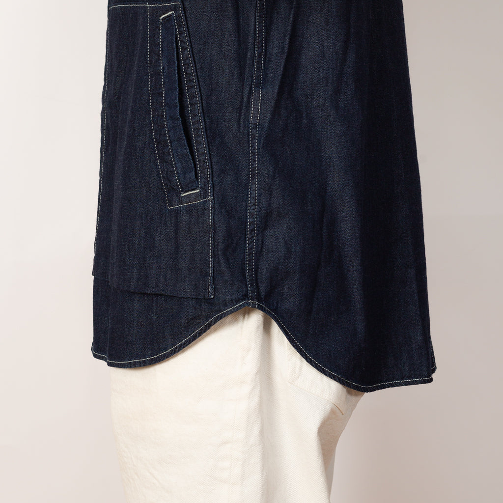 5oz Uneven Yarn Denim Shirt Jacket - Navy