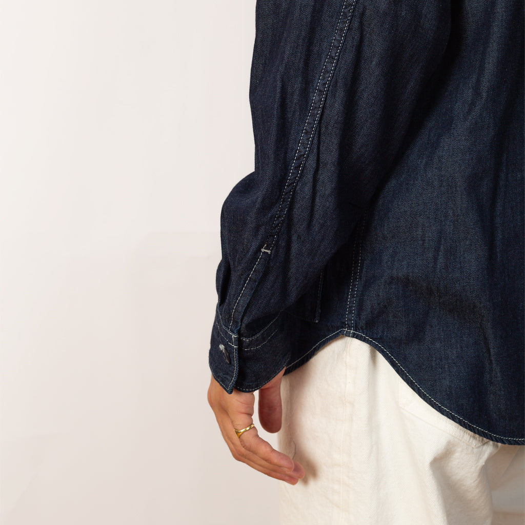 5oz Uneven Yarn Denim Shirt Jacket - Navy