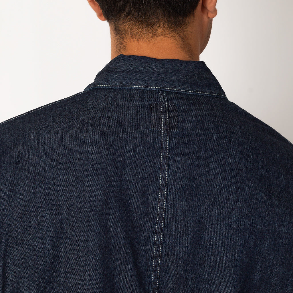 5oz Uneven Yarn Denim Shirt Jacket - Navy