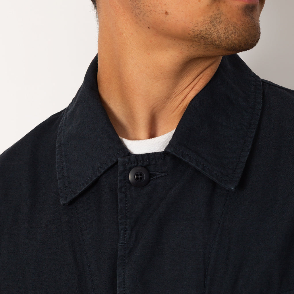 Back Satin Fatigue Jacket - Navy