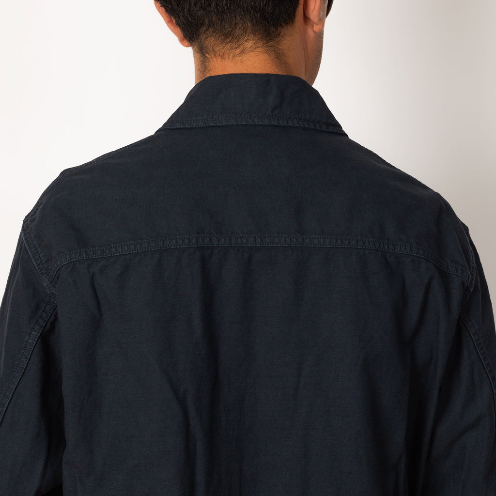 Back Satin Fatigue Jacket - Navy