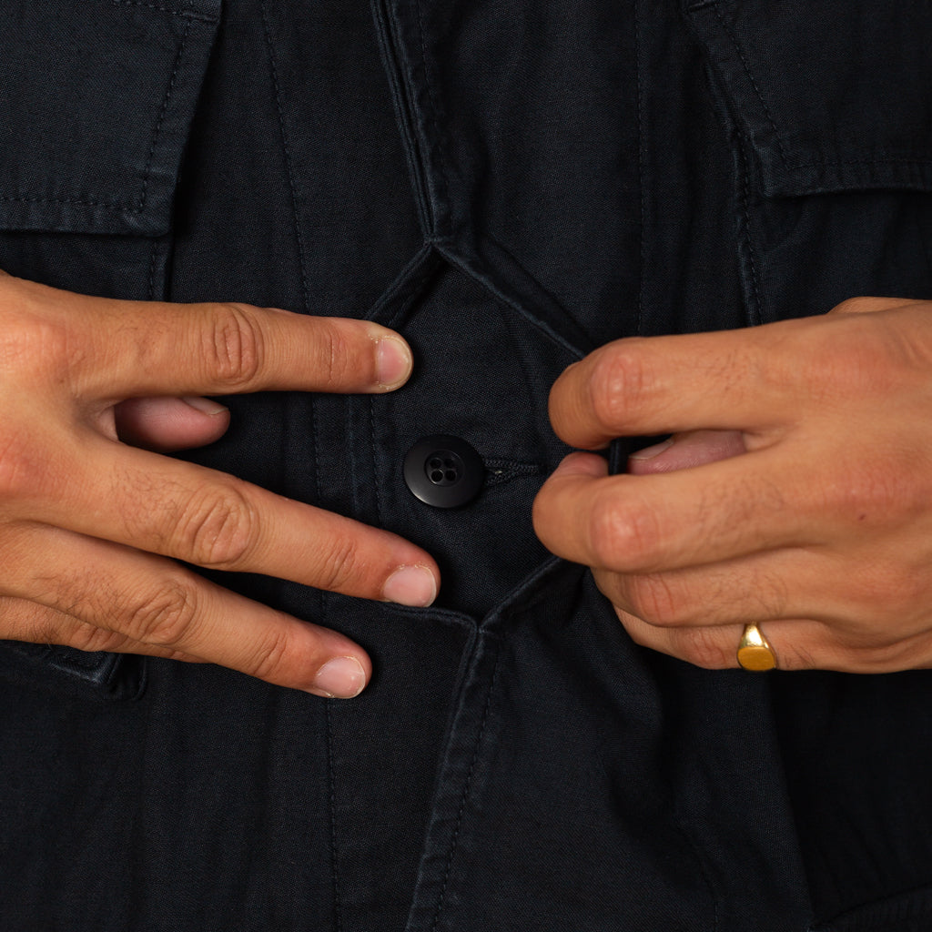 Back Satin Fatigue Jacket - Navy