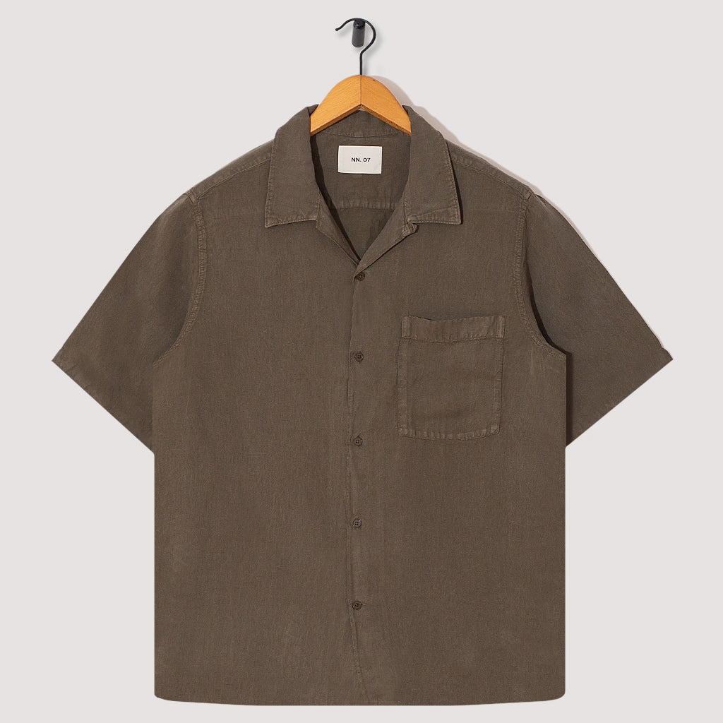 Julio S/S Shirt - Capers Green Linen