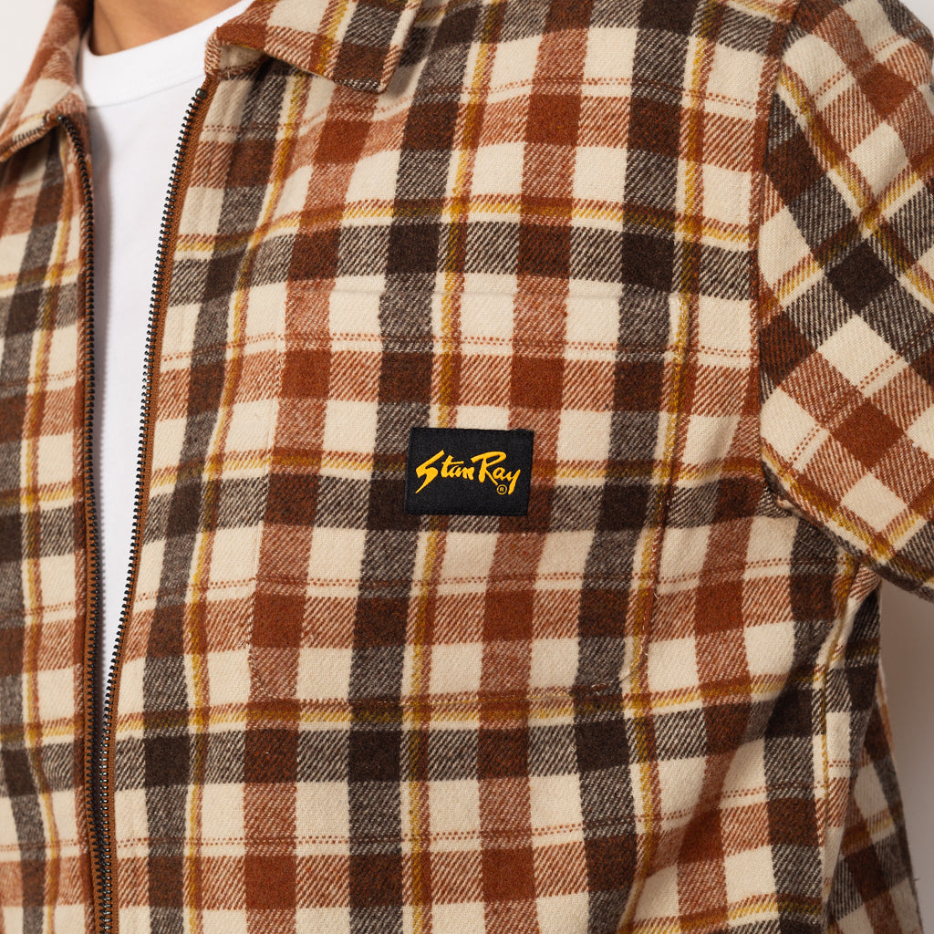Zip Shirt - Tan Plaid