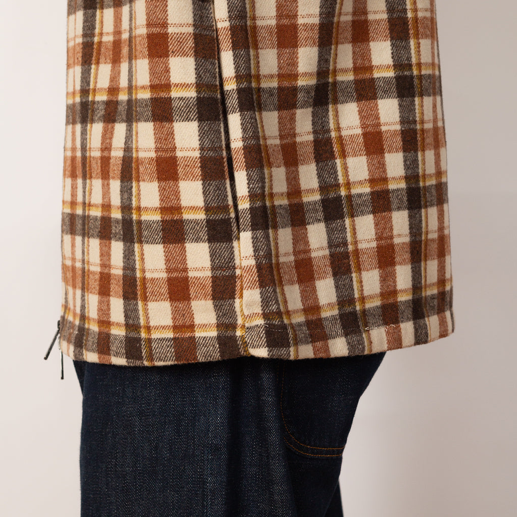 Zip Shirt - Tan Plaid