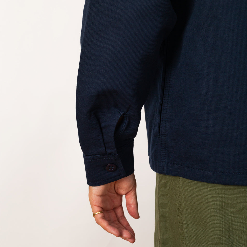 Zip Shirt - Navy Bedford