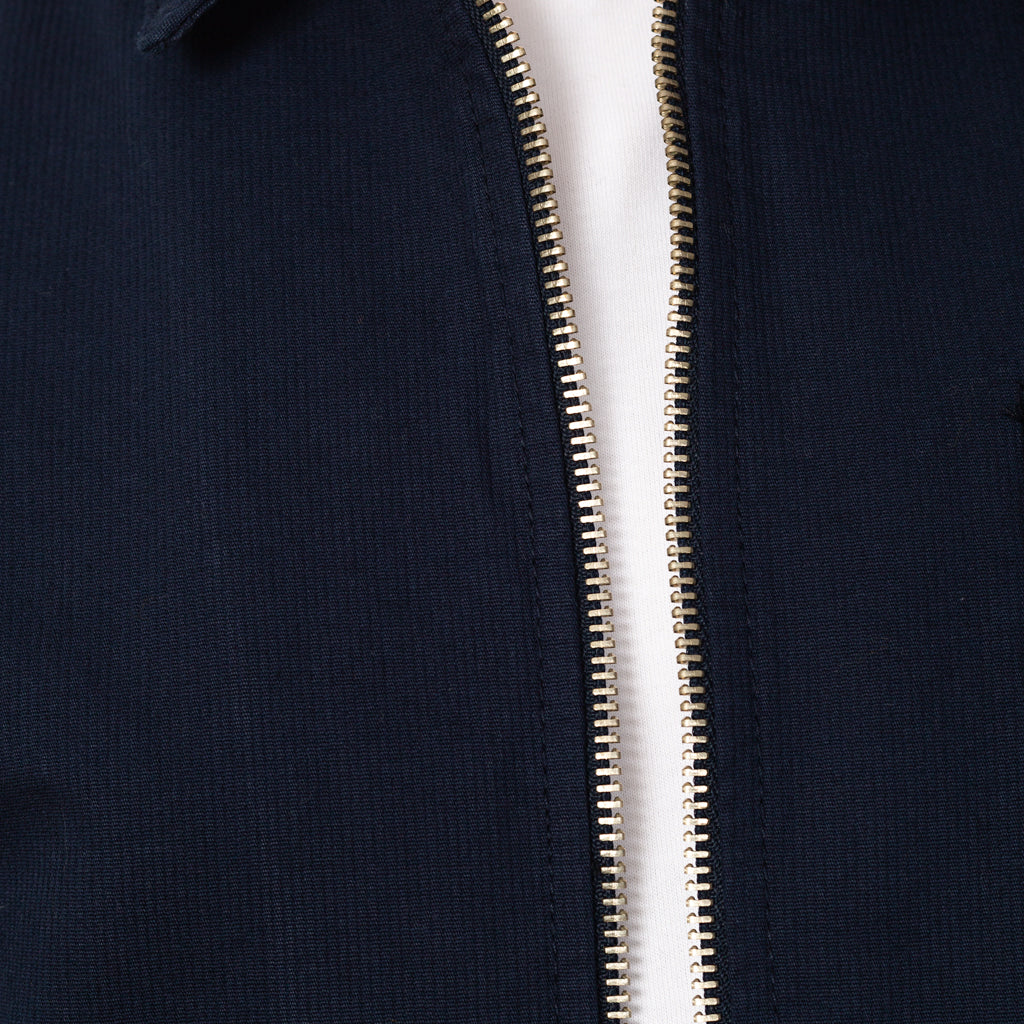 Zip Shirt - Navy Bedford