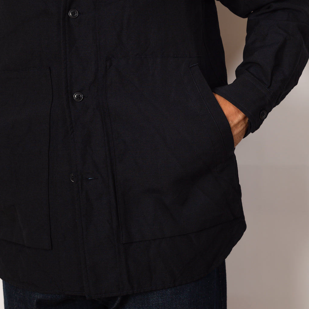 High Density Oxford Shirt Jacket - Navy
