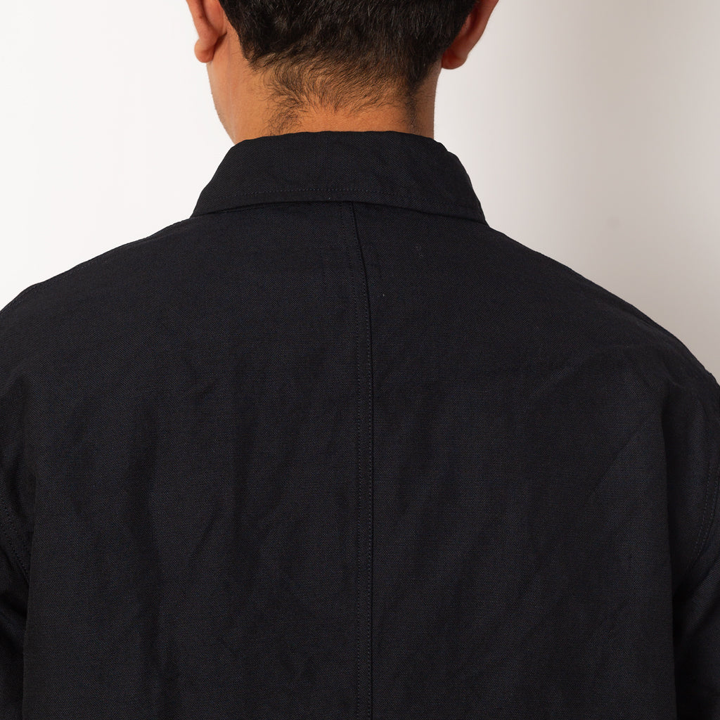 High Density Oxford Shirt Jacket - Navy