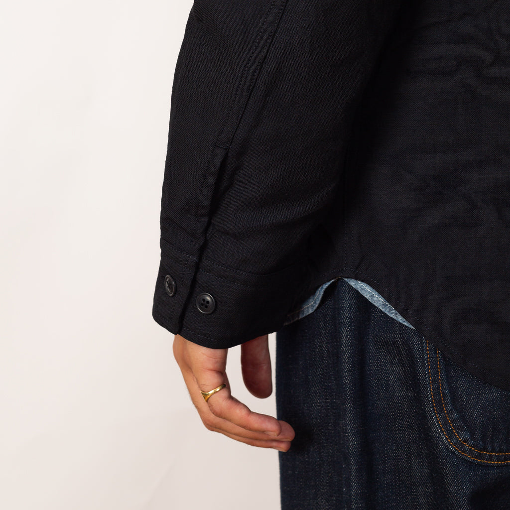 High Density Oxford Shirt Jacket - Navy