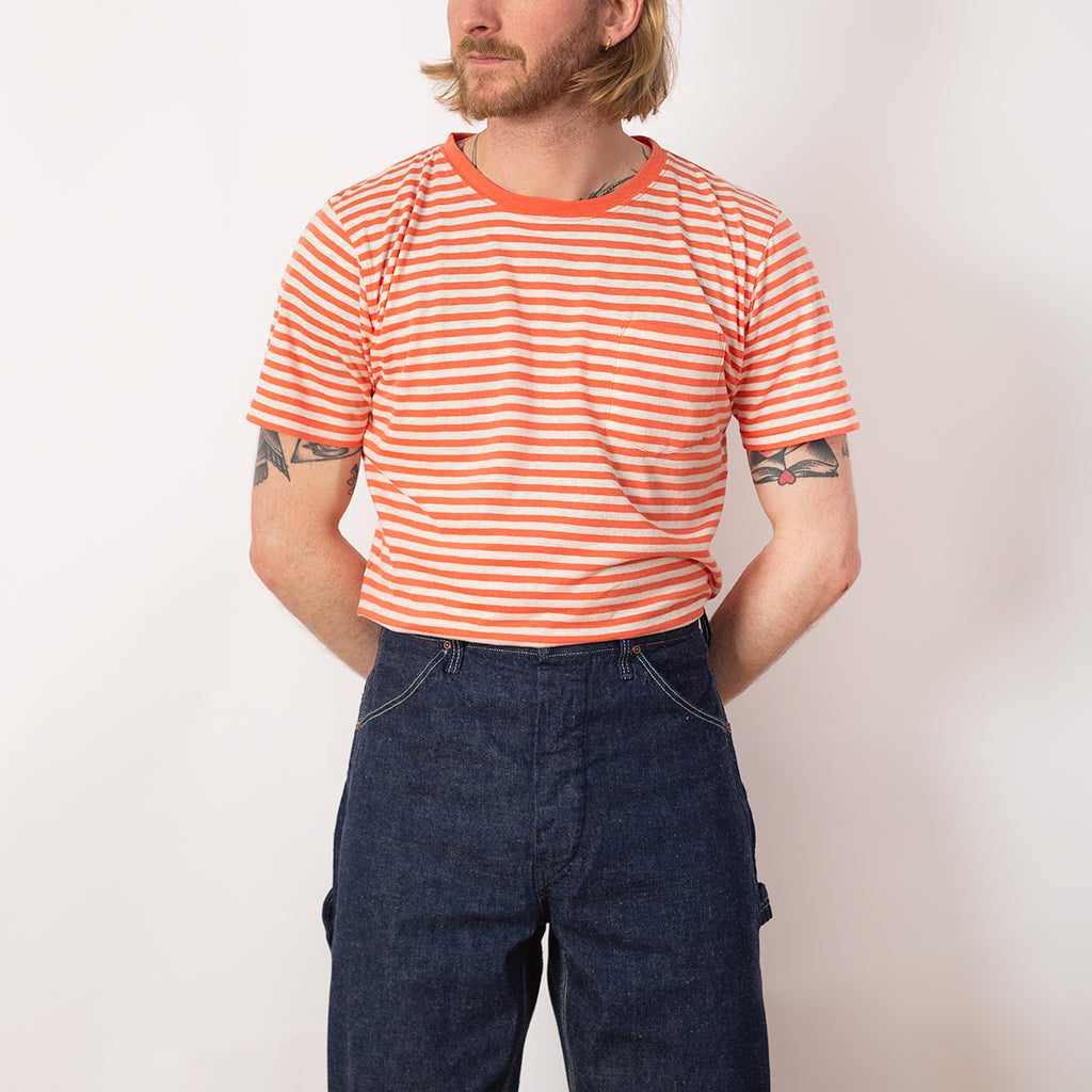 Heritage Striped T-Shirt - Coral/Nature