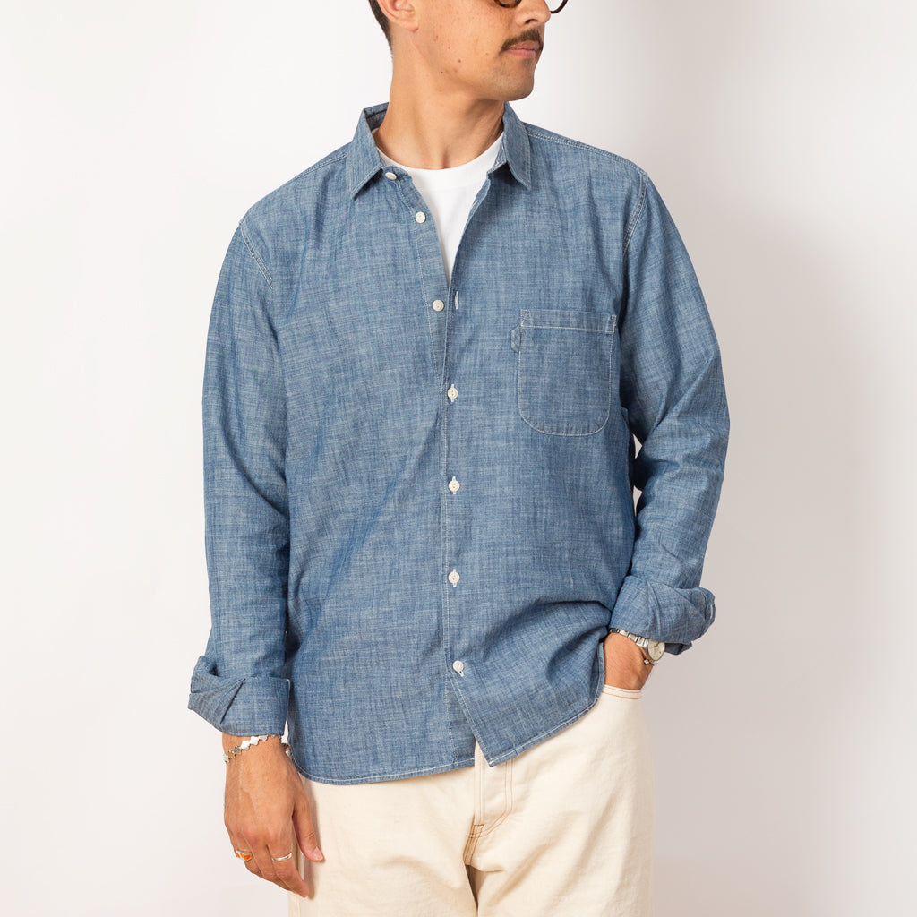 Curtis Light Chambray Shirt - Light Indigo