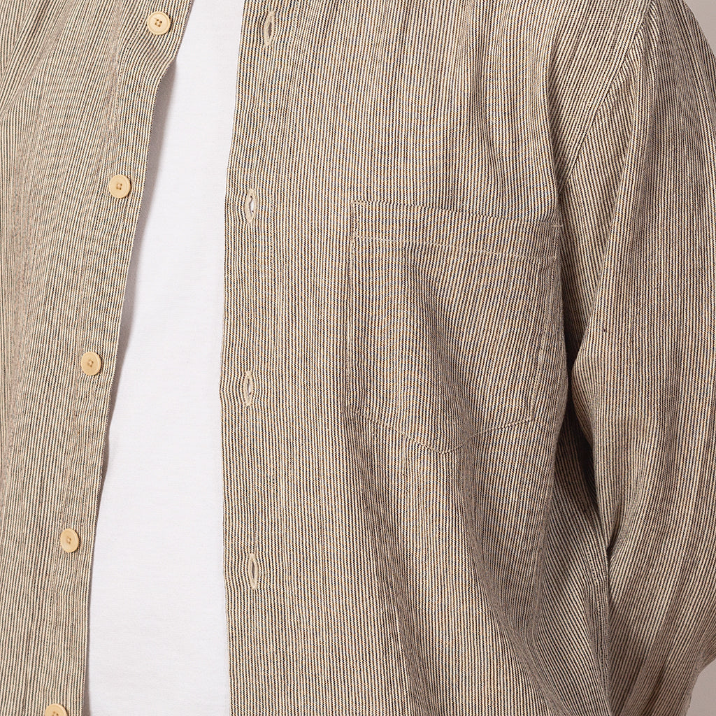 Relaxed Fit Shirt - Brown Fine Stripe