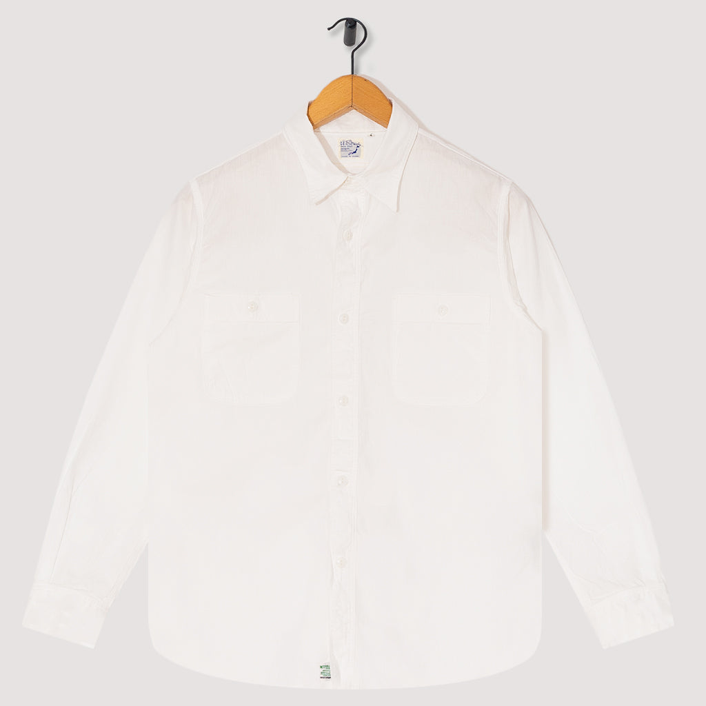 L/S Work Shirt - White Chambray