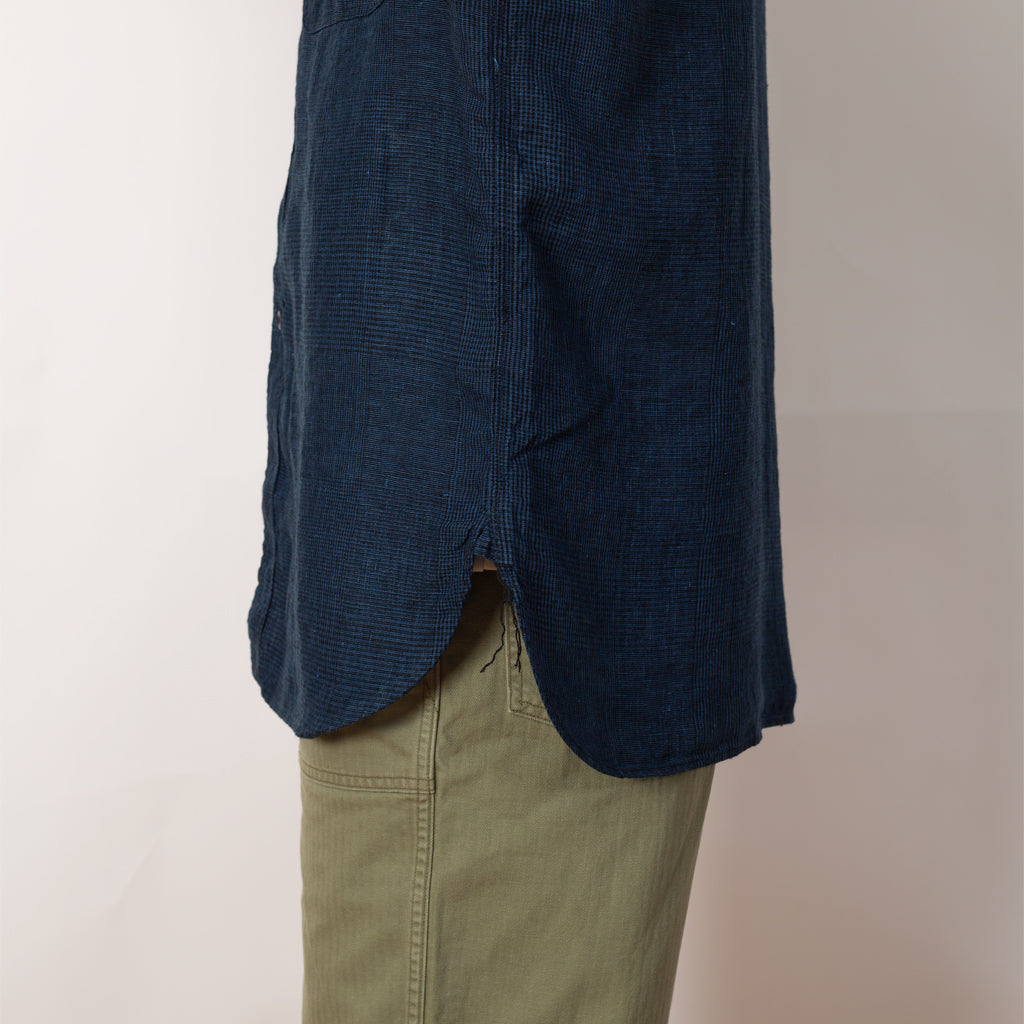 Linen Work Shirt - Indigo Check