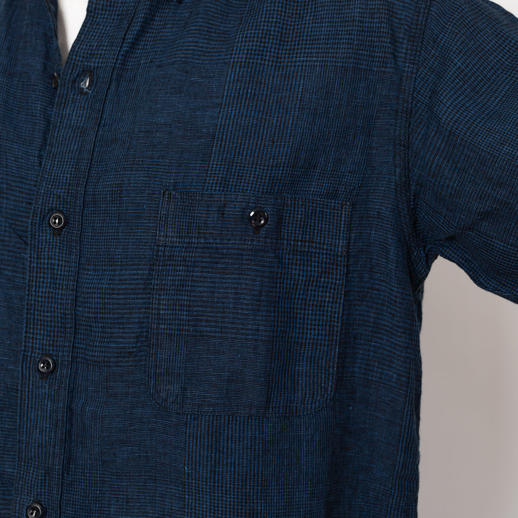 Linen Work Shirt - Indigo Check