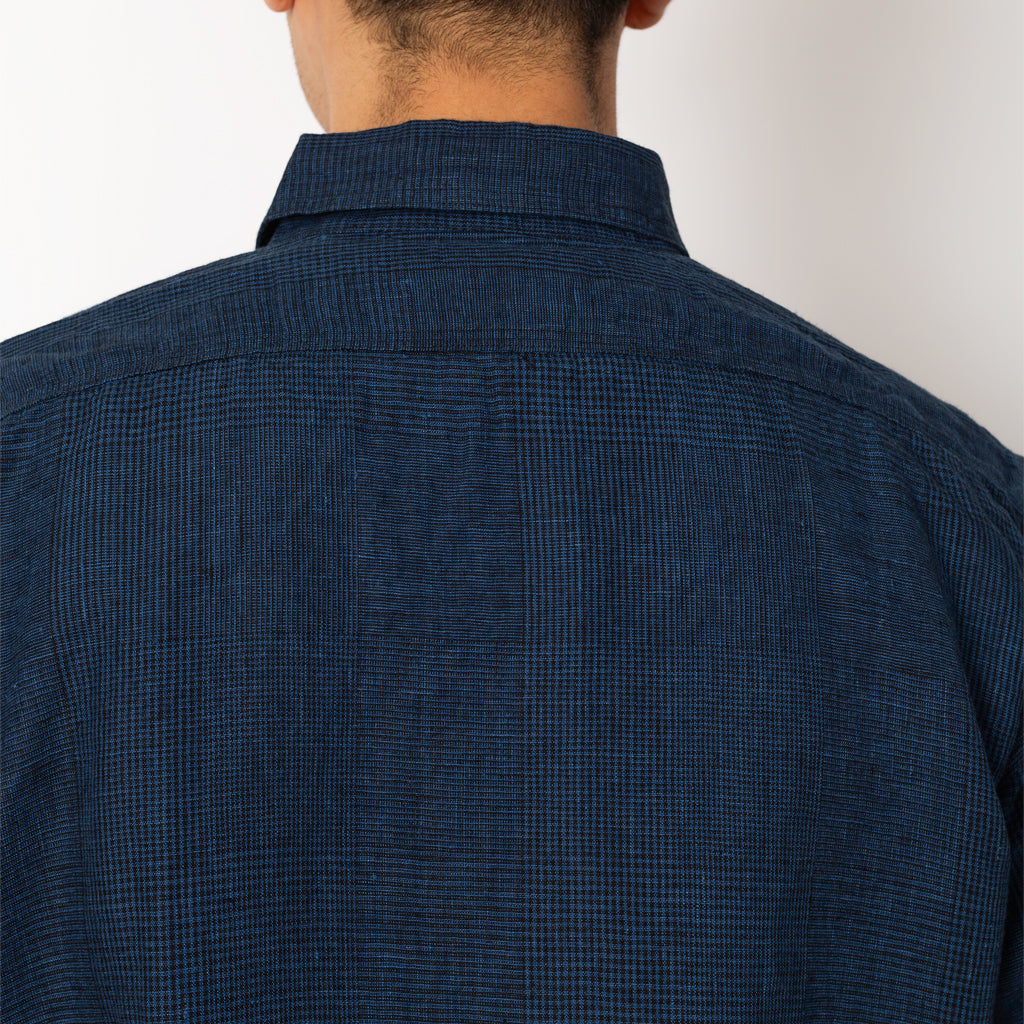 Linen Work Shirt - Indigo Check