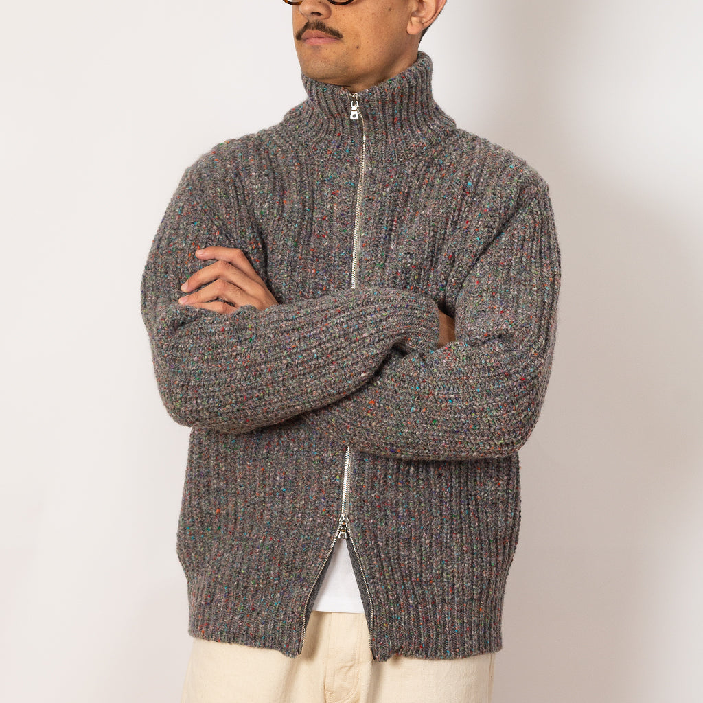 Loose Ends Zip Up Knit - Space