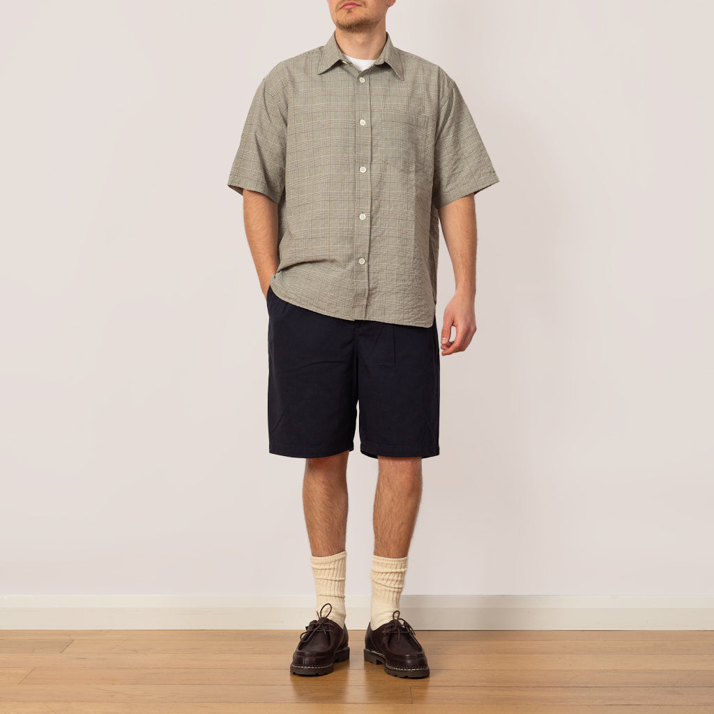 Mo Oversized Check SS Shirt - Moss Green