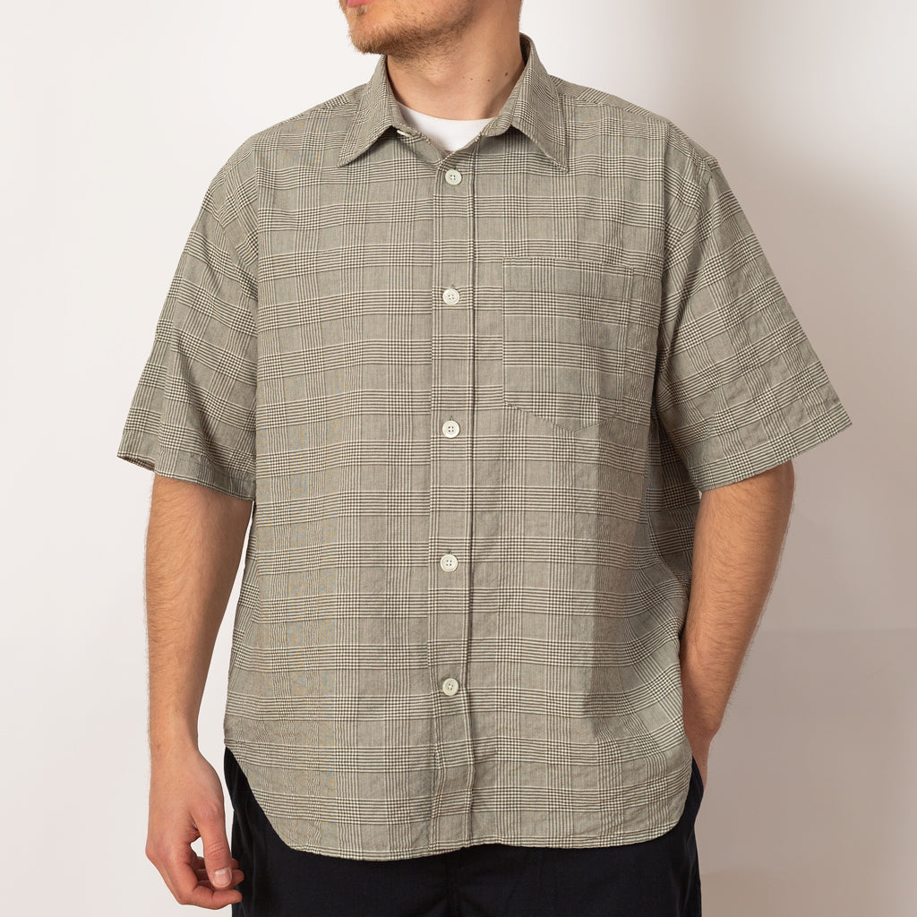 Mo Oversized Check SS Shirt - Moss Green