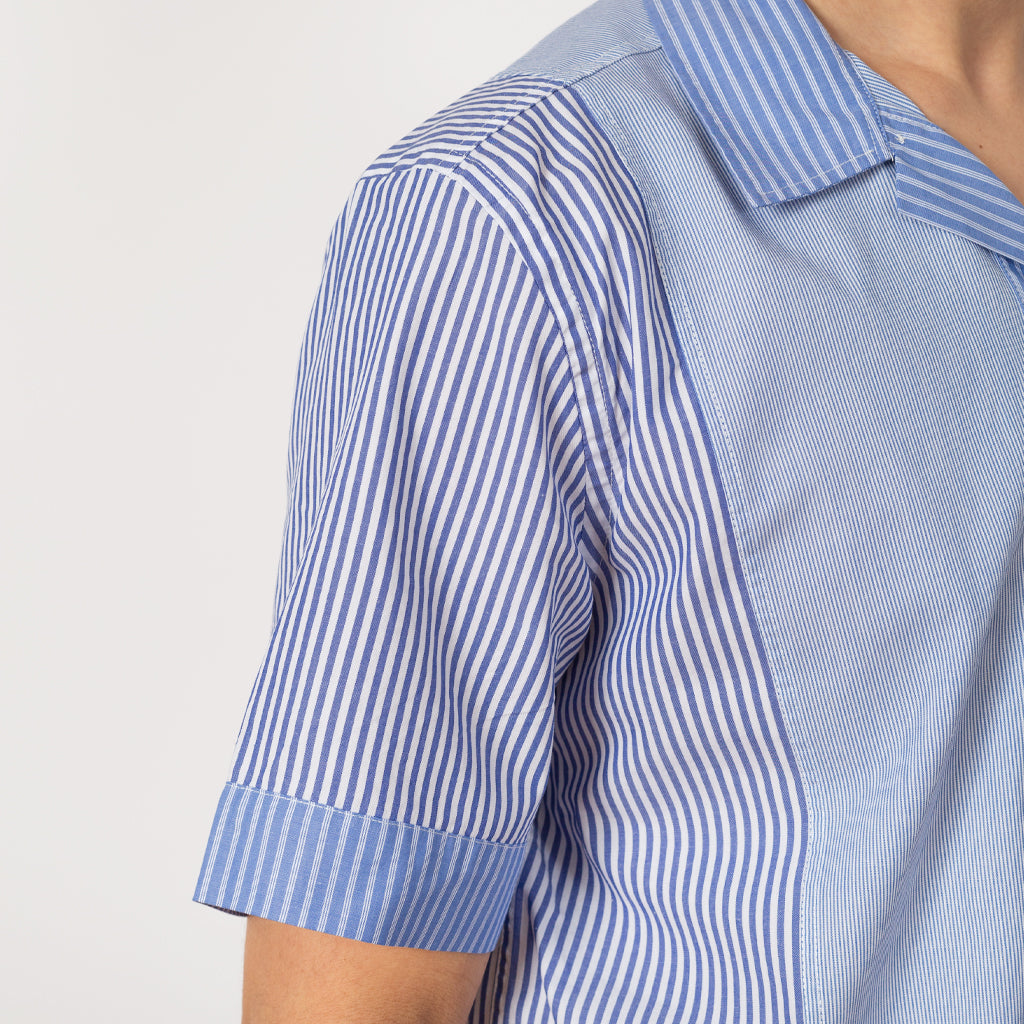 Boarder Panel Shirt - Blue/White