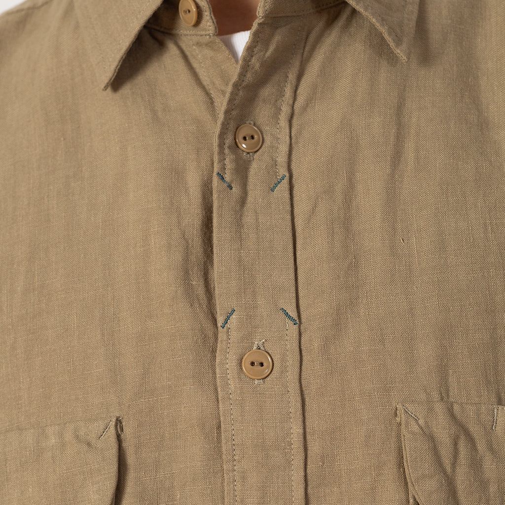 Linen Clip Shirt - Beige