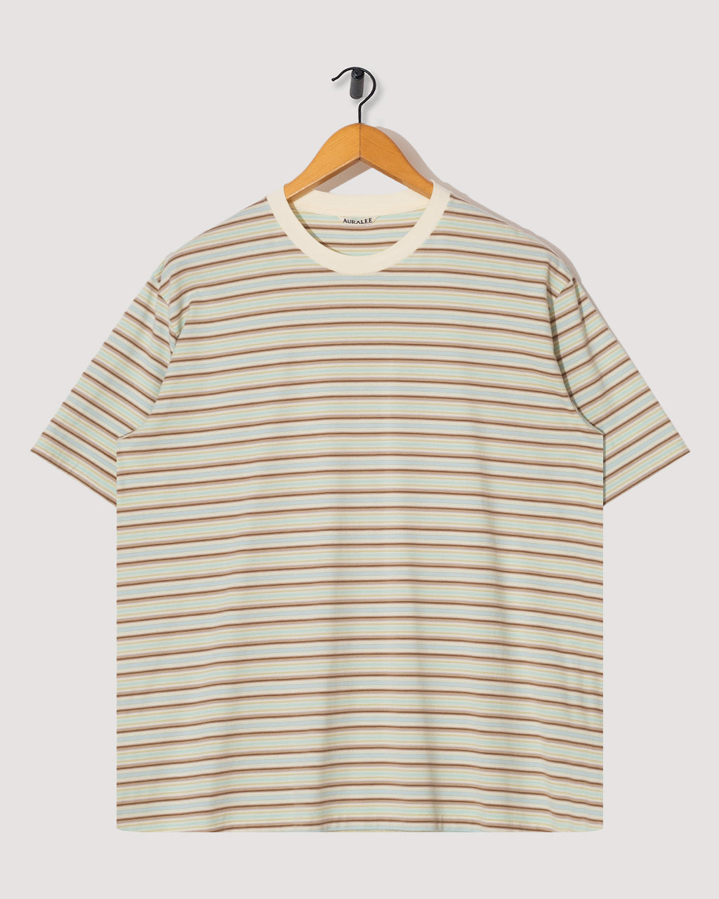 トップス AURALEE 25AW GRADIENT STRIPE JERSEY TEE Gradient Stripe Jersey Tee - Faded Mint Stripe | Auralee | Peggs